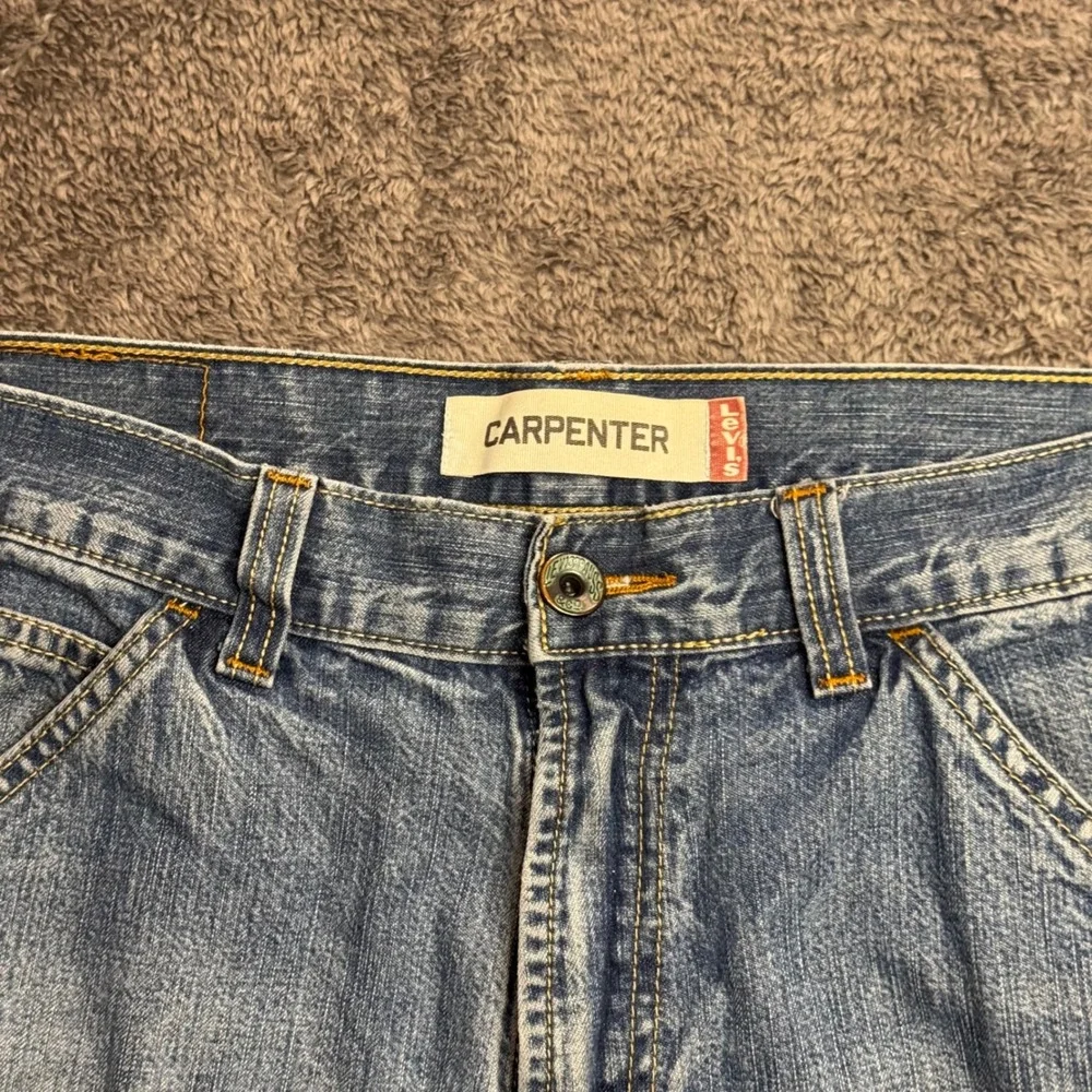Levis Carpenter Denim Shorts Mens W31 Light Wash Utility Workwear Blue Jeans